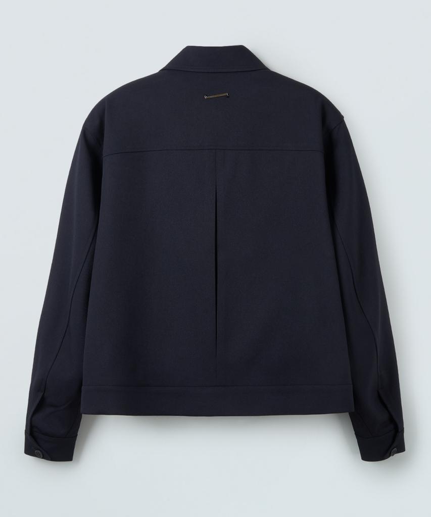 Piari Refined Wool Touch Short Blouson (Navy)