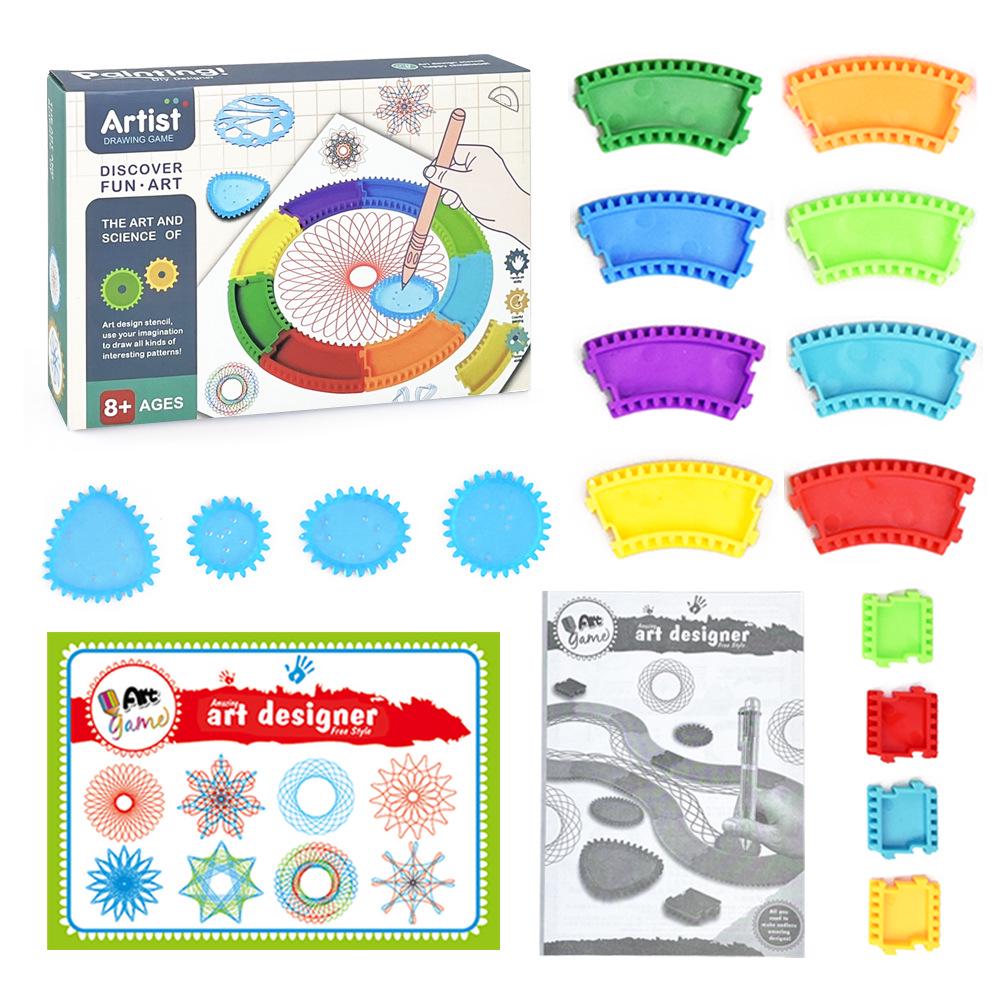 

Magic Kaleidoscope Ruler: Kids Art Template & Paper Scraper Tool for Doodle Painting Circles