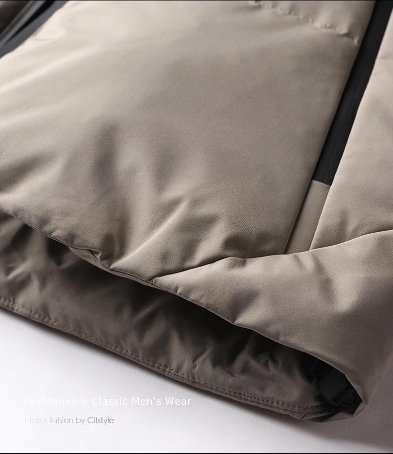 Men's Winter Hooded Down Jacket - Fashionable, Casual, Warm, Thick Windbreaker with White Duck Down Filling