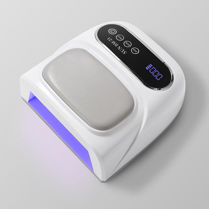 Custom Logo Rechargeable USB Nail Curing Lamp with Wearable Hand Rest and Large Gel Space.