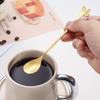 6 PIEZAS Acero Inoxidable Dorado Cuchara de Café Cuchara de Té Cuchara Souvenir Vajilla de Postre Regalos de Cocina Set de Cubiertos Decoración CJCC03