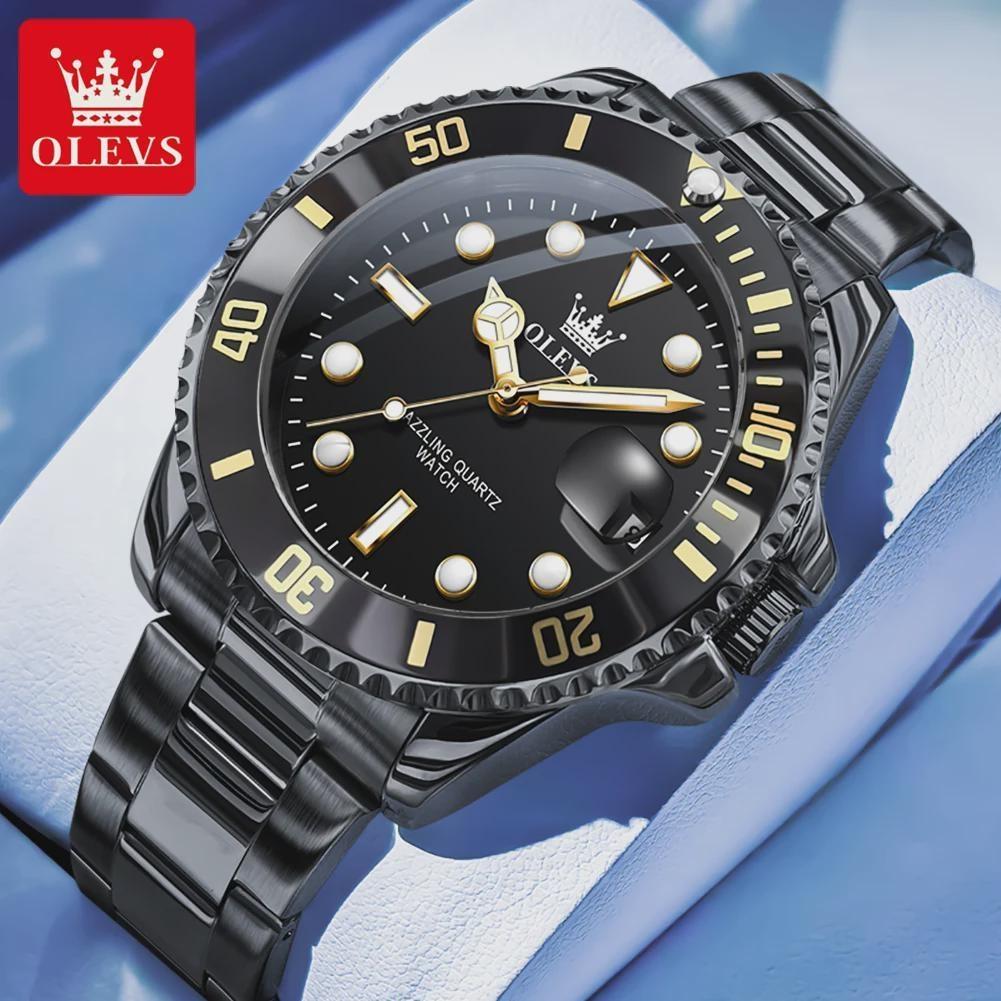 

Luxury Mens Watch Classic Green Water Ghost Waterproof Automatic Mechanical/Quartz Watch Top Luxury with Gift Box Clock wqf@6650@309_Black-Quartz Watch
