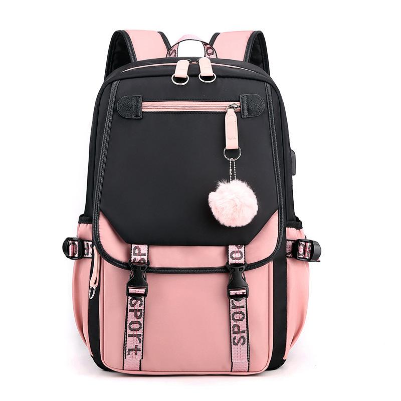 Korean Style High School Backpack for Teenage Girl Fashion Black White Student Girls Backpack Schoolbag Cute Book Bag
