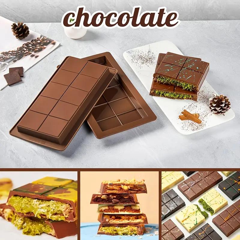 Chocolate Bar Mold Silicone, Large Filling Dubai Pistachio Deep Bar Mold Kit 1-inch Thick Large Package, Ideal for Making Homema