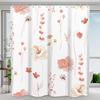 Shower Curtain Watercolor Flower Shower Curtain Sets - Spring Burnt-Orange Floral Plant Shower Curtains for Bathroom