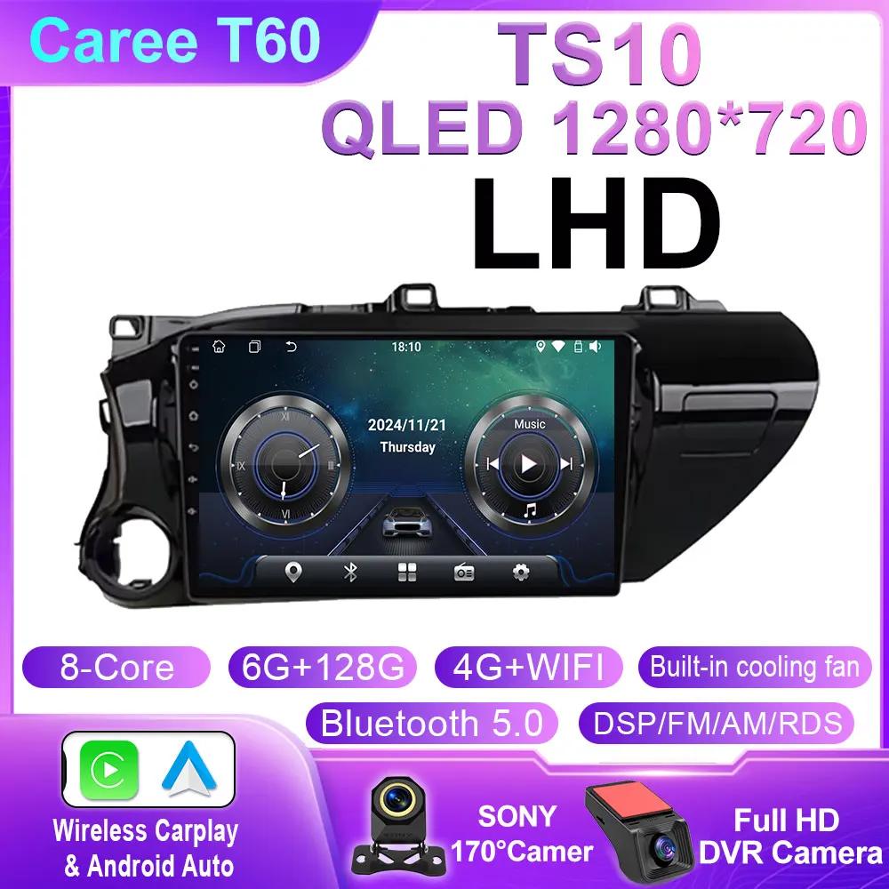 Android 14 Carplay Car Radio For Toyota HILUX REVO VIGO IMV 2016 2017 Navigation GPS Multimedia Player WiFi+4G Stereo Video BT