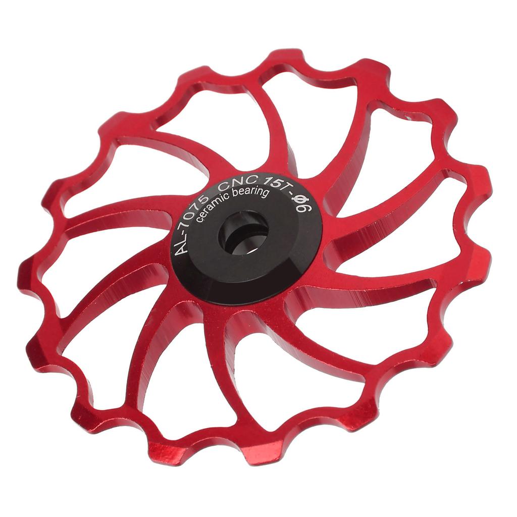 MEIJUN Rear Derailleur Guide Pulley Wheel 15T Ceramic Bearing for Folding Mountain BikesRed