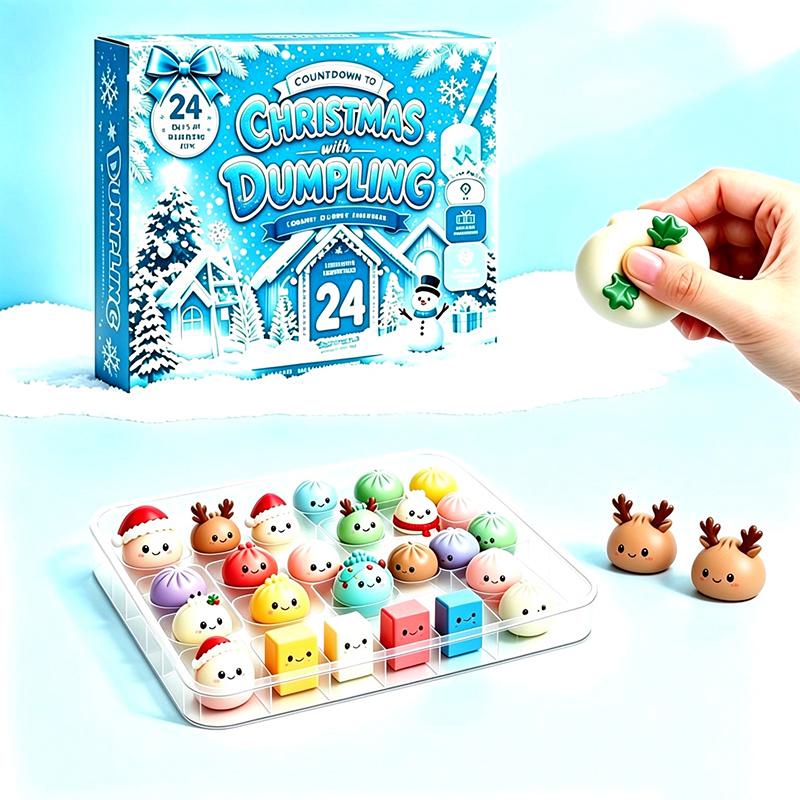 Christmas Dumpling Advent Calendar 24 Days Countdown 24Pcs Holiday Ornament Unique Surprise Gift for Friends Xmas Home Decor