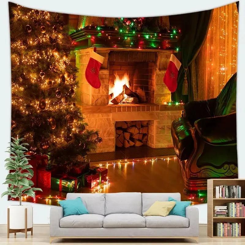 

Рождественская тема Гобелен Спальня Гостиная Домашнее Рождественское Украшение 100x75cm