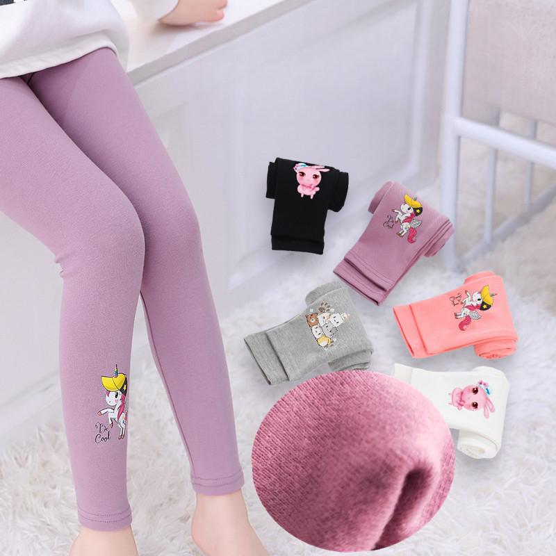 Cartoon Unicorn Dívčí legíny Dětské Slim Fit Strečové kalhoty Sportovní Úzké dlouhé kalhoty