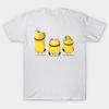 Men Black Print T-shirt Minions - Kevin, Bob, & Stuart No-Cut Transfer Paper Print Cotton Tshirt