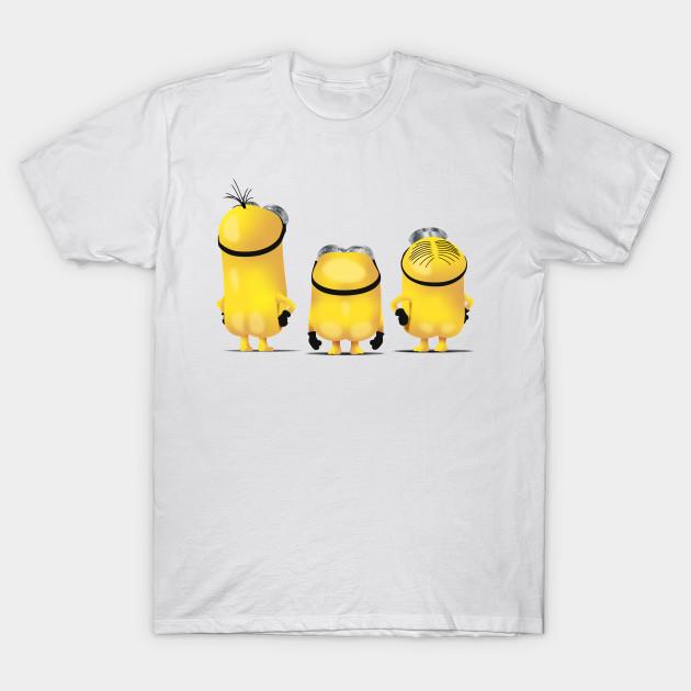 Men Black Print T-shirt Minions - Kevin, Bob, & Stuart No-Cut Transfer Paper Print Cotton Tshirt L белый