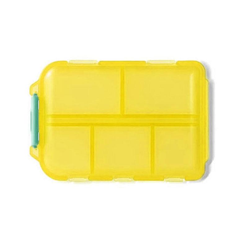 Compact Double-layer 10-Compartment Travel Pill Organizer - Transparent Portable Medicine Box жёлтый