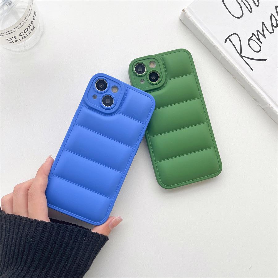 TPU Frosted Anti-Fingerprint Down Jacket for Apple iPhone 16, 14 Pro, 12, XR, 11