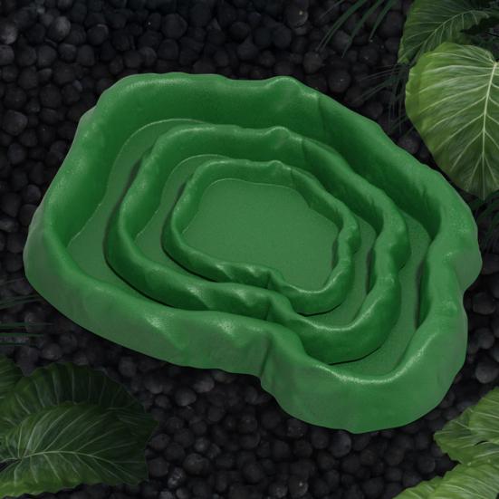 Reptilmater Terrariumskål Skilpaddefôr og Vannmateskål for Skilpadde Øgle Gekko Skjeggagam