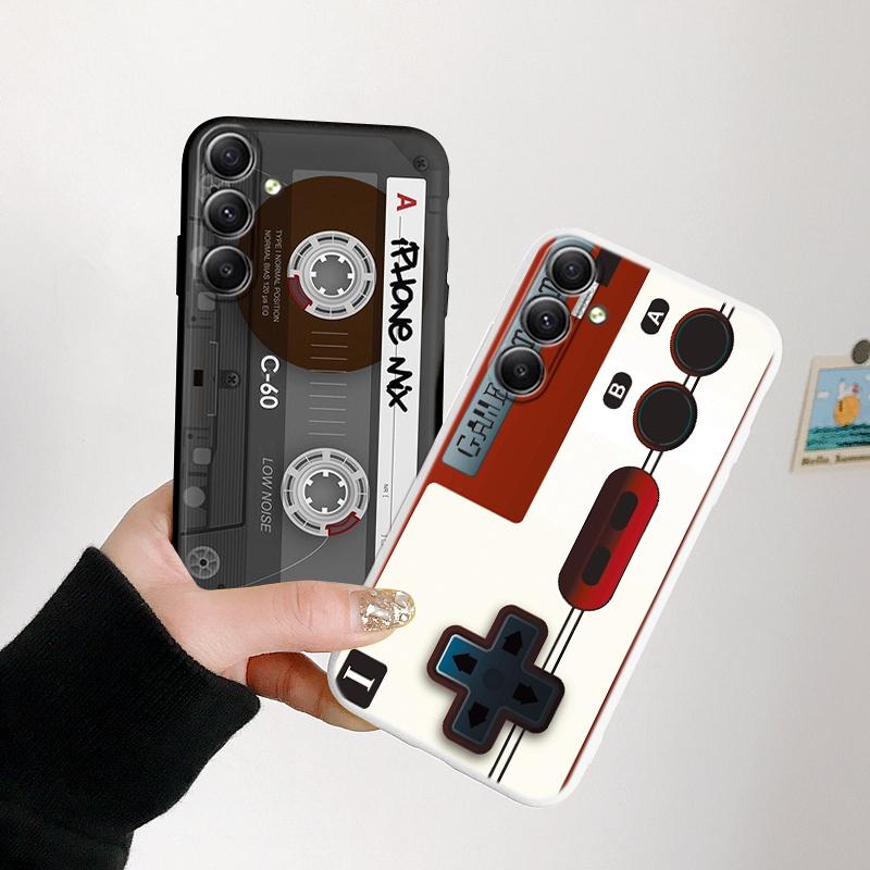 Etui Vintage Tape na iPhone'a, Samsunga A55, S24 FE, S25, M35, A06, Xiaomi Redmi Note 13 Pro, 14C, Huawei Honor 200, odporne na wstrząsy, matowe, odporne na zarysowania etui na telefon