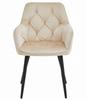 JORK Chair - Beige Velvet / Black Legs X 2
