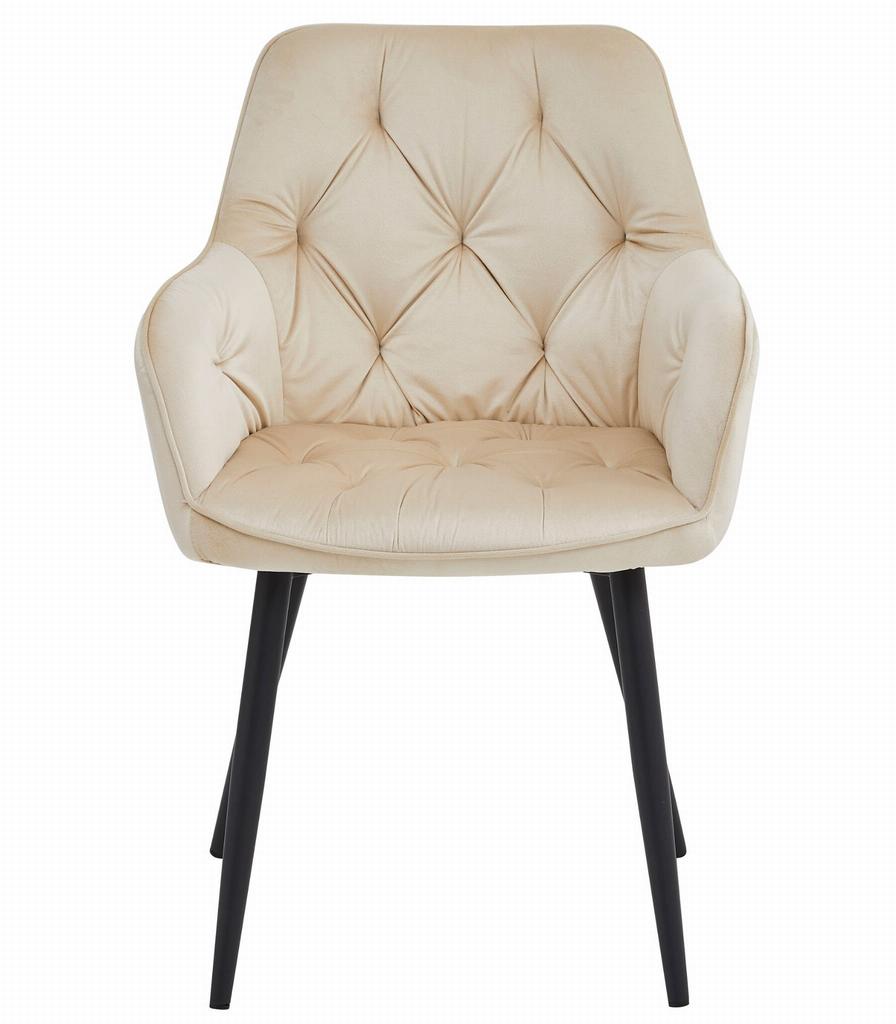 JORK Chair - Beige Velvet / Black Legs X 2