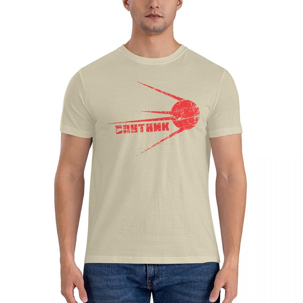 SPUTNIK CCCP Russian T Shirt Beach Y2K Casual T Shirts 100% Cotton Leisure Tee Shirt For Mens Short-Sleeve Design Tees