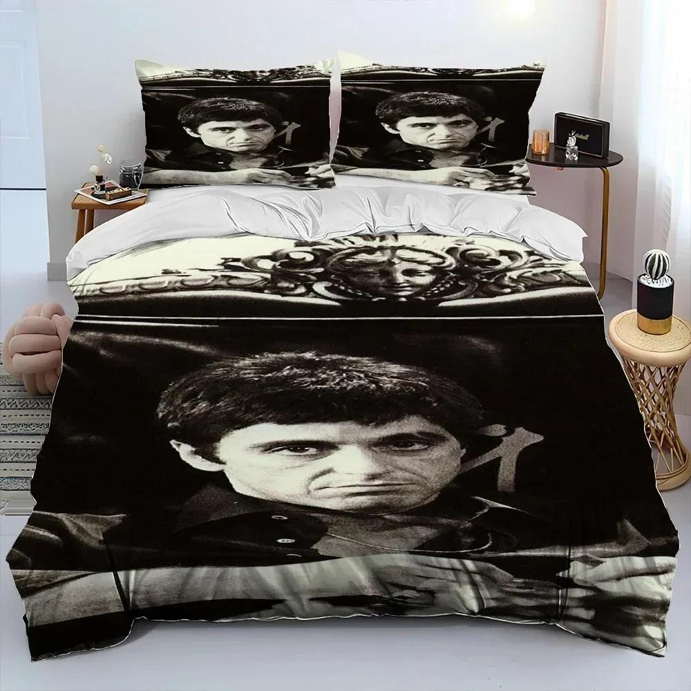 Juego de Ropa de Cama Tony de la Película Scarface Para Dormitorio Suave Moderno Colchas Cómodo Funda Nórdica Infantil Funda de Colcha y Funda de Almohada