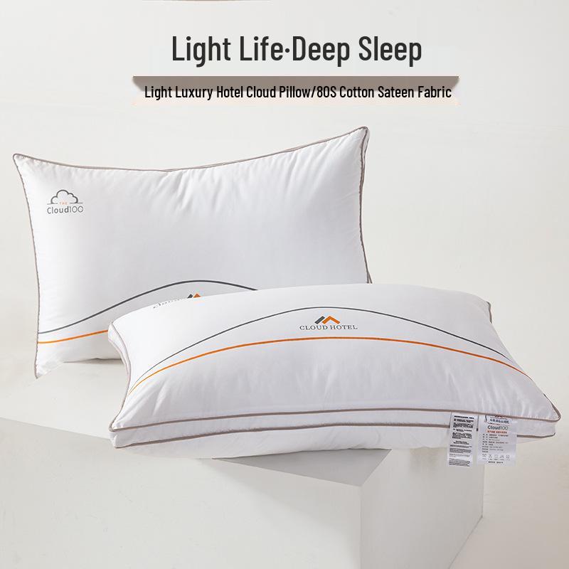 

Luxury 80S Cotton Sateen Hotel Pillow for Neck Support and Sleep Aid - Non-Collapsing Core 48*74cm/Single