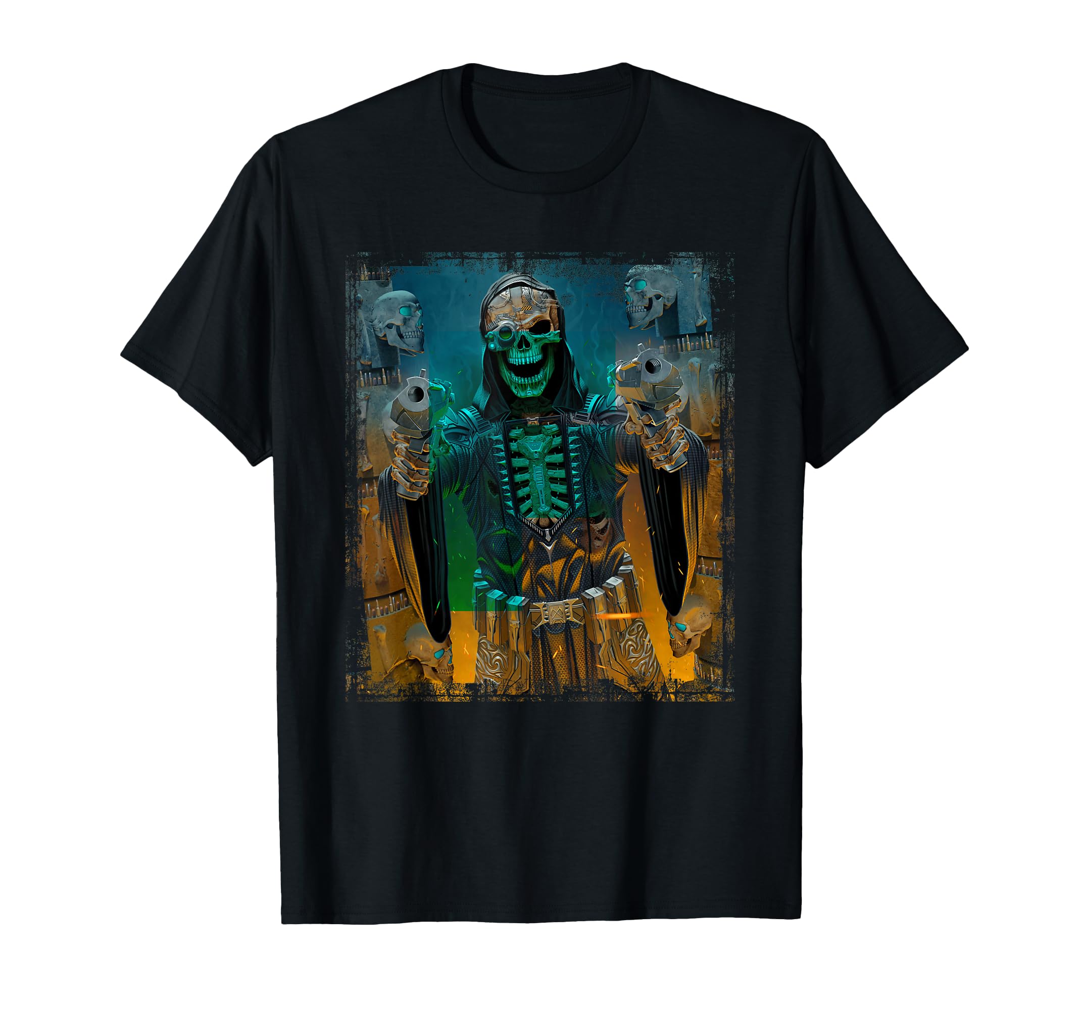 

Bullet Reaper Grim Death Metal Gun Slinger Terminator Cyborg T-Shirt