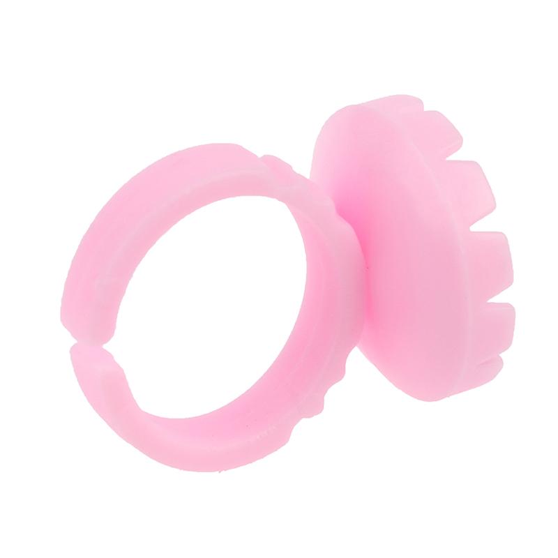 100Pcs Disposable Eyelash Extension Rings Lash Glue Fan Cup Finger Holder Fans