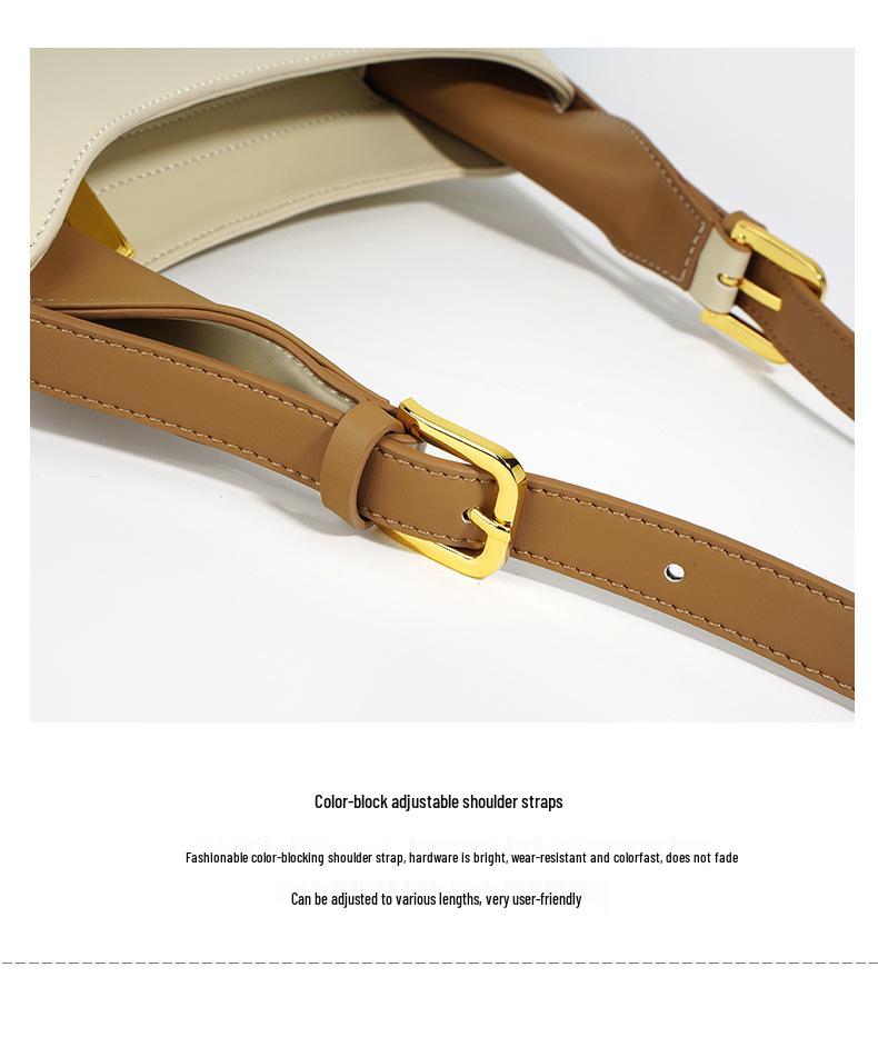 2025 Summer Genuine Leather Color Block Tote: Large Capacity Shoulder & Crossbody Handbag