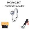 VENTFIL   CopperMoissanite Ring Engagement 0.5CT D Color Moissanite Jewelry Certified For Women Anniversary Gift