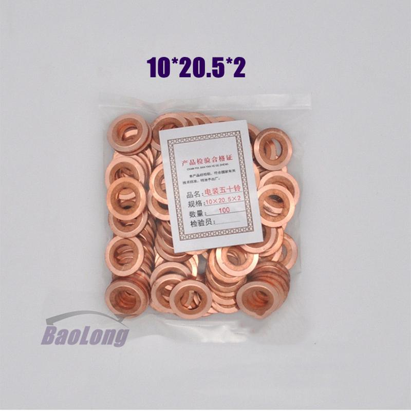 100PCS 10×15mm 7×13mm /15mm Diesel Common Rail Injector Nozzle Copper Seal Washer Fuel Pump Gasket Pad for   CAT