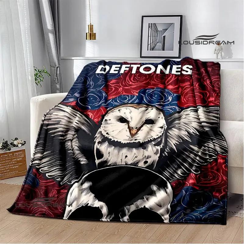 Deftones Bandlogo aufgedruckte Decke Kinderdecke Flanell weich kuschelig Decke für Zuhause Reise Decke Geburtstagsgeschenk Dekoration