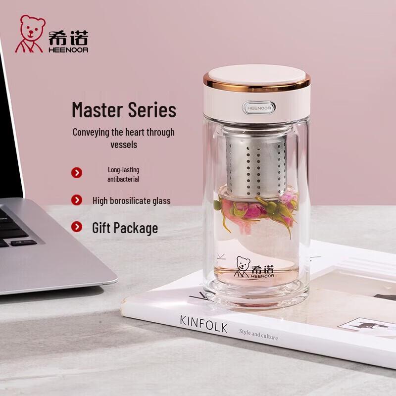 

Heenoor Double-Layer Antibacterial Glass Tea Cup