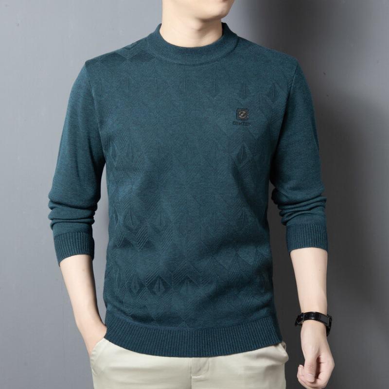 Herbst- und Winterpullover für Herren, schmal geschnitten, langärmelig, gestricktes Bodenhemd, lässiger Innenstrickpullover, Herrenbekleidung