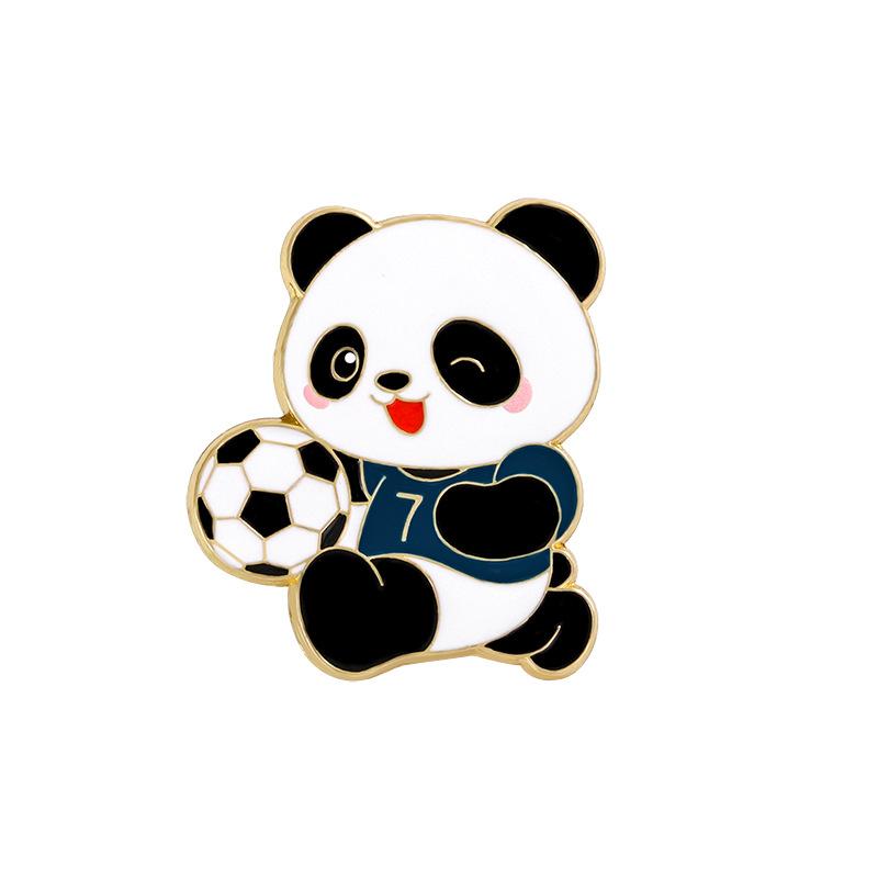 

2026 World Cup Panda Football Badge Cute Cartoon Animal Sports Games Souvenir Brooch Pin