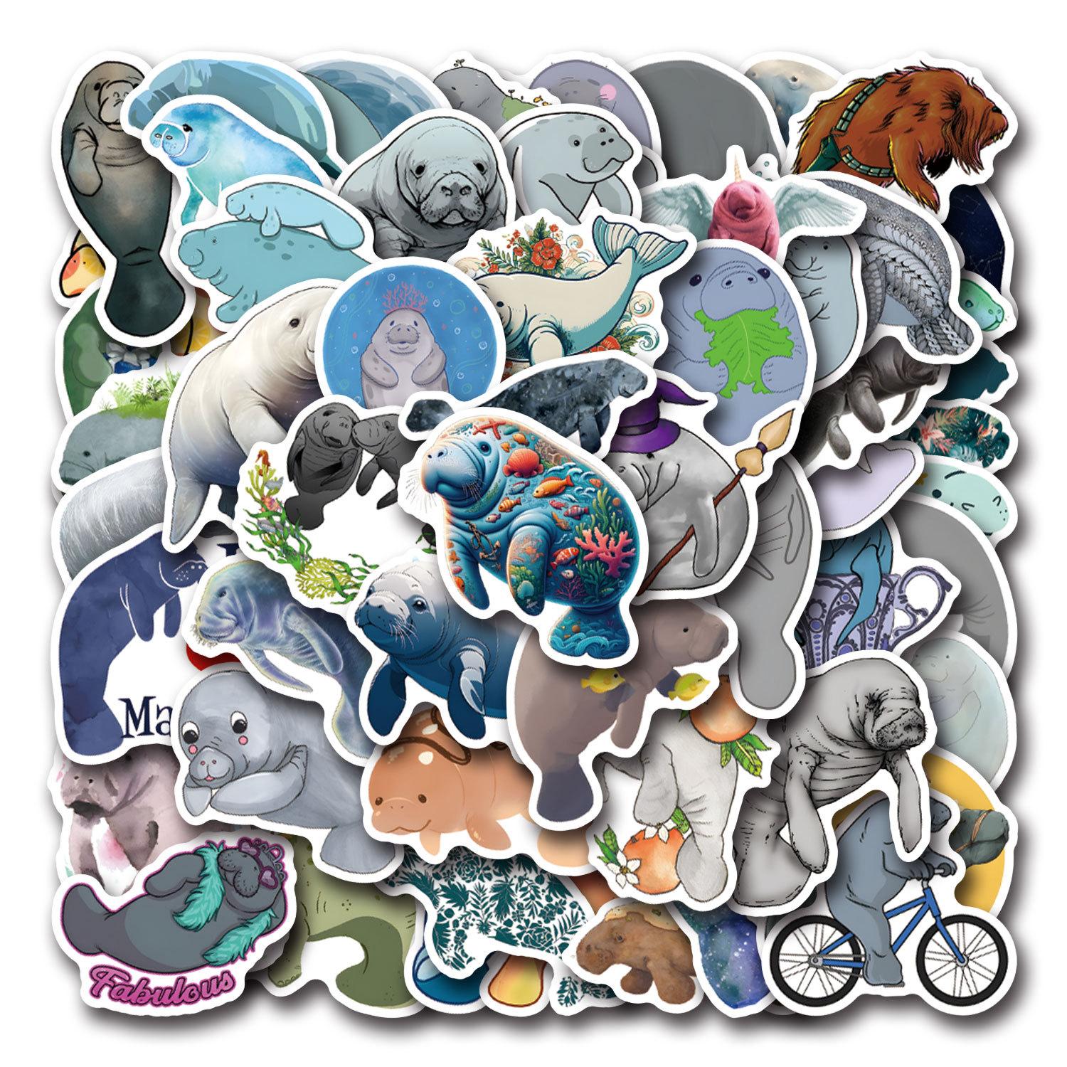 

55 New Manatee Manatee Graffiti Stickers Decorate Notebook Suitcase Mobile Phone DIY Stickers
