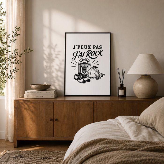 Poster J’peux pas j’ai Rock J'peux pas minimaliste | Affiche Papier Photo 310 g Finition Perlée Format Taille A4 | Décoration