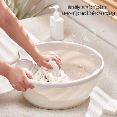 2IN1 Washboard Basin Plastic Thickened Underwear Cleaning Basin Non-Slip Lightweight Laundry Tub For Hand Washing Clothes