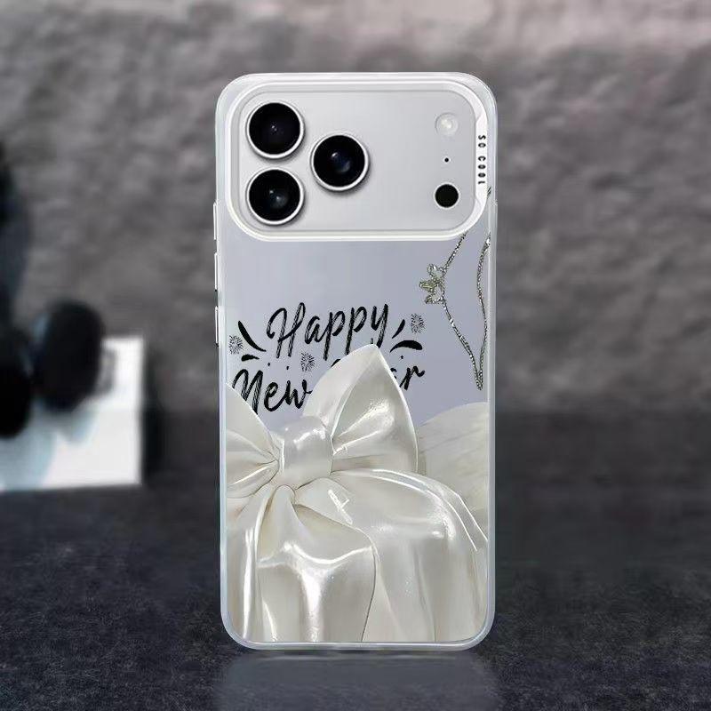 

Apple Pro Max Rainbow Silver Phone Case with White Bow (Compatible with iPhone 12/13/14/15/16/17) 7