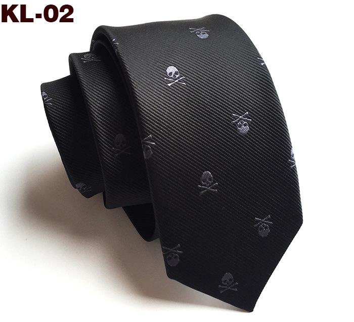 New 1200-Needle 6cm Narrow Skull Halloween Tie