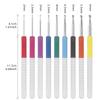9pc/set ABS plastic handle crochet hooks,  two-color threaded knitting needles, perfect weaving tools for weaving enthusiasts