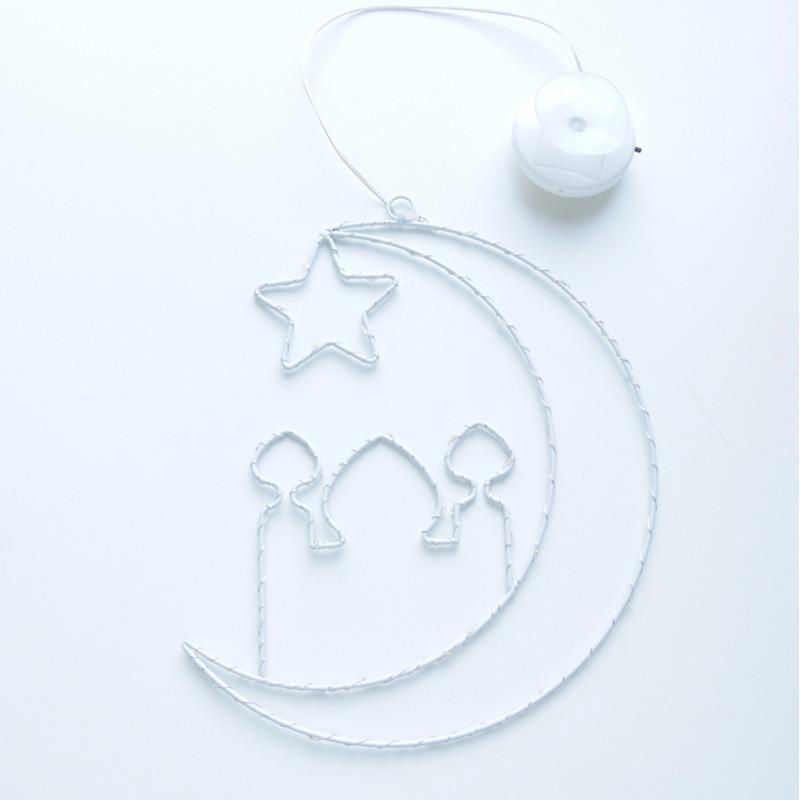 Eid Star Moon Palace Window Lamp for Ramadan Party Decor Home Atmosphere Lighting Islamic Holiday Celebration Decoration
