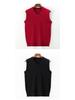 Men's V-Neck Red Knit Vest: Warm Autumn/Winter Waistcoat