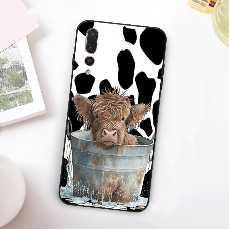 

Western Highland Cow Sunflower Cute For Huawei Nova 11 10 9 SE Y70 Y60 Y90 Y61 Y91 Y73 Y72 12i 11i 8i P30 P40 Lite P60 Pro Case Huawei Nova Y61