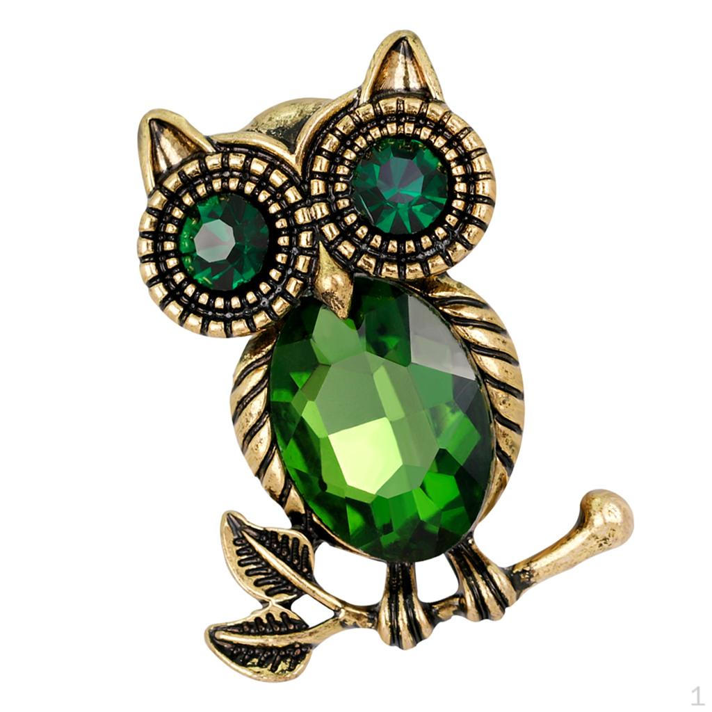 

Очаровательная булавка с изображением совы и птицы Green