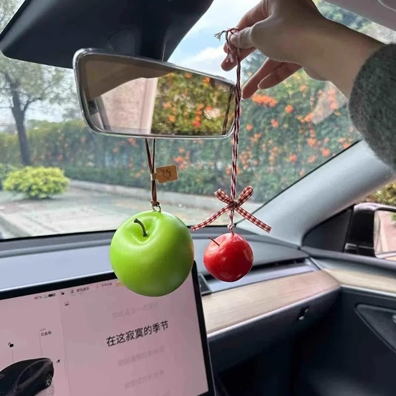Simulated Fruit Car Ornament Cute Foam Fruit Decoration Persimmon, Orange, Peach Shapes Auto Interior Decor Accessories