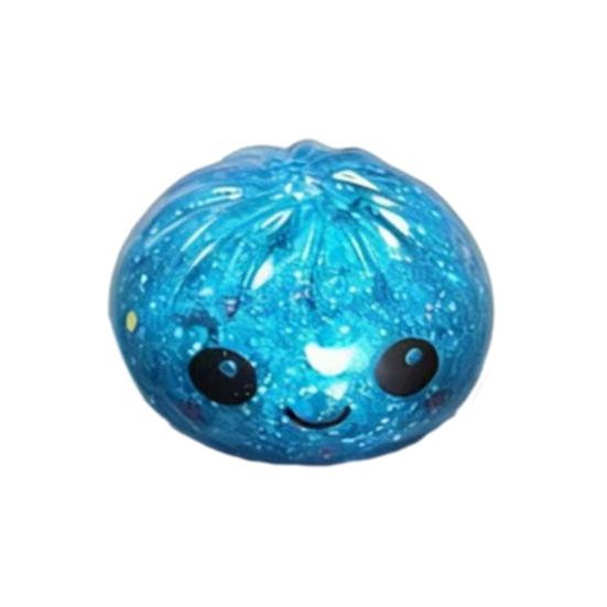 Glitter Dumpling Squeeze Toy Smiling Expression Steamed Bun Fidget Toy Stretchy Decompression Simulation Dough Ball Desk Toy