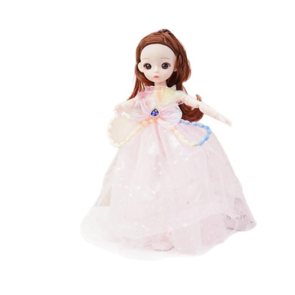 Attractive Eyes 30cm Bjd Doll with Clothes Long Hair Princess Makeup Ball Joint Doll  Birthday Gift