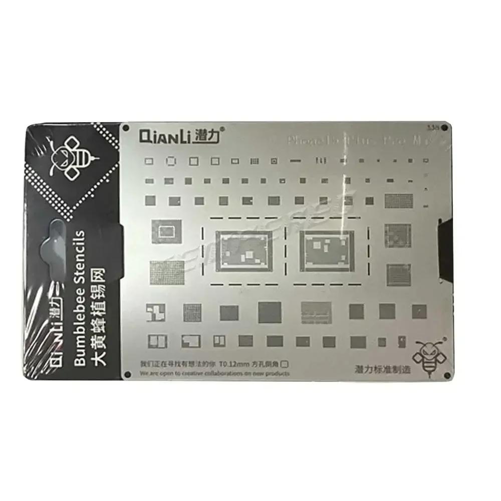 QIANLI MEGA-IDEA Black BGA Reballing Stencil Multifunction Universal Net for iPhone 6-17 Pro Max Planting Tin Steel Mesh Tools