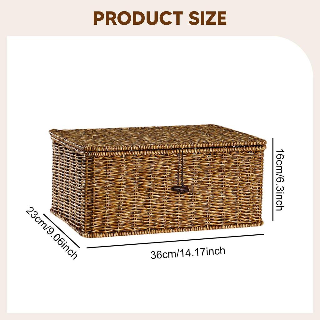 Panier de rangement Bac de rangement portable avec couvercle pour cuisine Salon Garde-manger