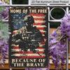 2D Flat, 1pc Vintage "Home of The Free Because of The Brave" Aluminium Sign - 8"x12" Rustic Military & Patriotic Decor, USA Flag Soldier Wall Art